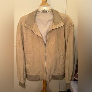 Zara Beige Ribbed Collar Jacket XL